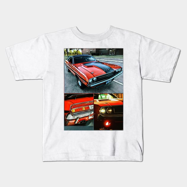 Dodge Challenger R/T Kids T-Shirt by d1a2n3i4l5